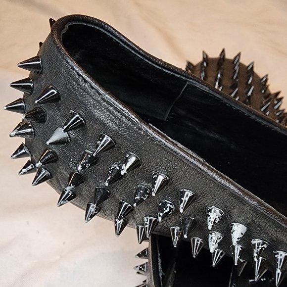 UNIF | Hellraiser Studded Loafers Black With Black Spikes - Picture 5 of 7